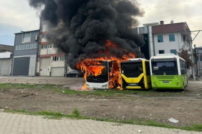 Bursa'da otobüsler cayır cayır yandı! Şehrin her yerinden görüldü...