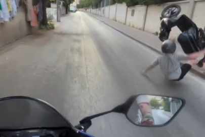 Bursa'da tek teker üstünde kaza!