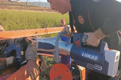 Kahramanmaraş'ta işçinin kolu hortum sarma makinesine sıkıştı