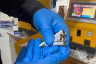 Kocaeli'de aranan evin odalarından sigara imalathanesi çıktı