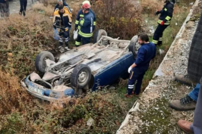 Konya'da feci kaza: Otomobil şarampole uçtu