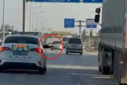 Bursa'da ehliyetsiz tır sürücüsü polisi peşine taktı! Silahı görünce tavrı değişti...