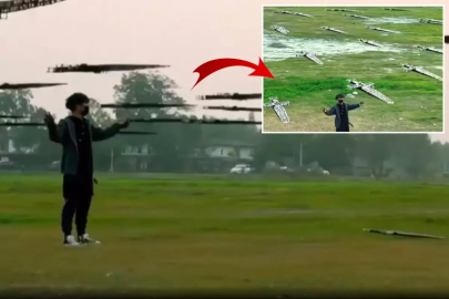 Dünya bu adamı konuşuyor! Kılıçlardan oluşan dron ordusu kurdu