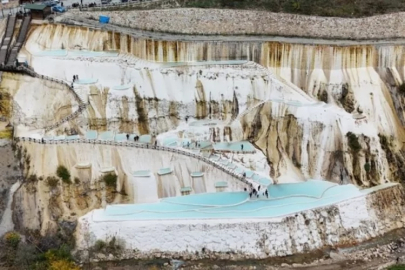 Giresun'da Göksu travertenleri ziyaretçi çekiyor
