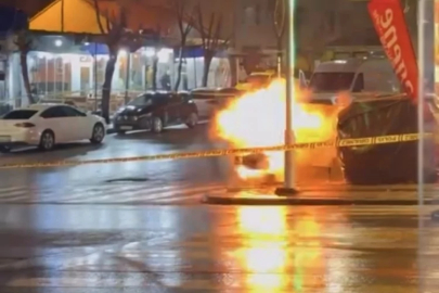 Kavşağa bırakılan şüpheli çanta fünye ile patlatıldı!