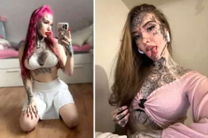 2 milyon harcayıp vücudunu dövmeyle kaplattı, dilini ikiye ayırdı!