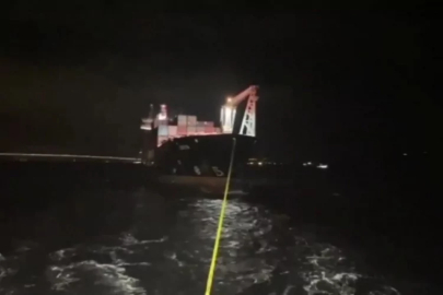 Çanakkale Boğazı'ndan geçen konteyner gemisi makine arızası nedeniyle demirletildi