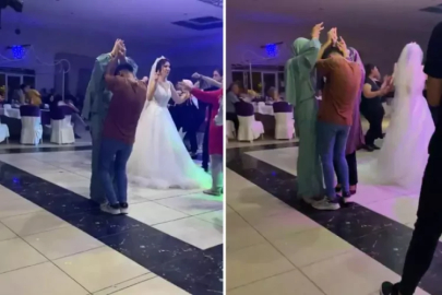 Düğünde kaydedilen görüntü olay oldu
