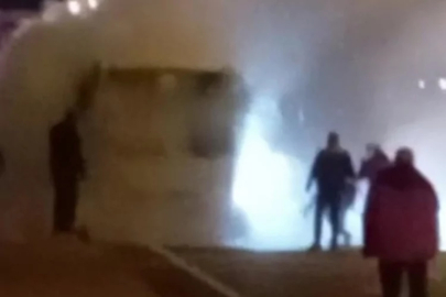 Halk otobüsünde yangın paniği!