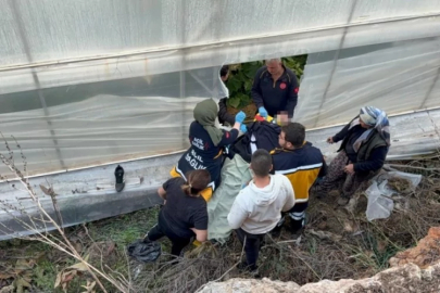 7 metrelik duvardan düşen çiftçi yaralandı