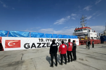 Gazze için yola çıkan 19. 'İyilik Gemisi' Ariş Limanı’na ulaştı