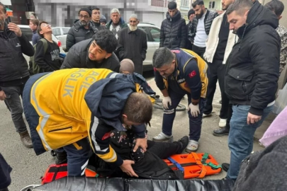 Bisikletin çarptığı kadın hastanelik oldu