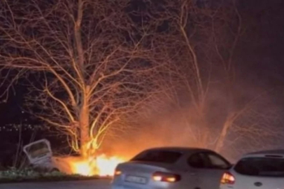 Bursa'da gece yarısı korku dolu anlar: Alev alev yandı!
