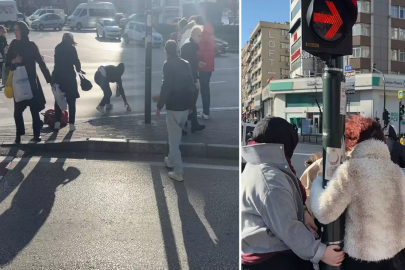 Bursa'da lodos zor anlar yaşattı, uçmamak için trafik lambasına tutundular