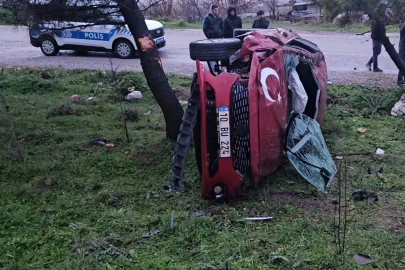 Balıkesir Çevre Yolu'nda otomobil takla attı! Yaralılar var