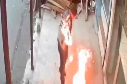 Benzinle ateş yakmak istedi, az daha kendi yanıyordu