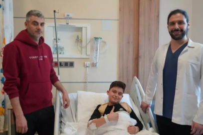 Belindeki tümör nedeniyle felç riski bulunan Bünyamin, sağlığına kavuştu