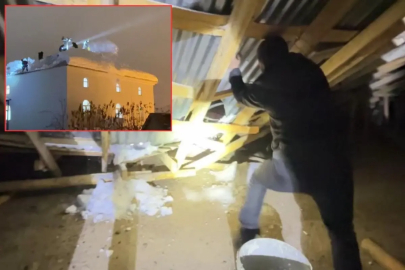 Cemaat namazdayken çatı çöktü! Köy halkı yardıma koştu