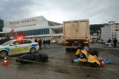 Kamyonla çarpışan motosiklet sürücüsü hayatını kaybetti