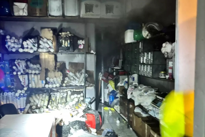 Gömeç'te matkap bataryasının patlamasıyla çıkan yangın söndürüldü