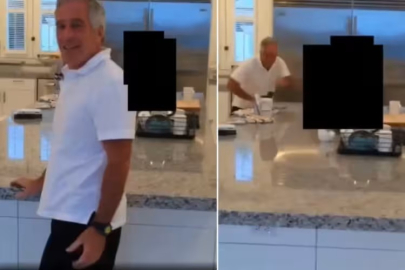 İnfial yaratan video! Kız çocuklarını mutfakta böyle kovalamış