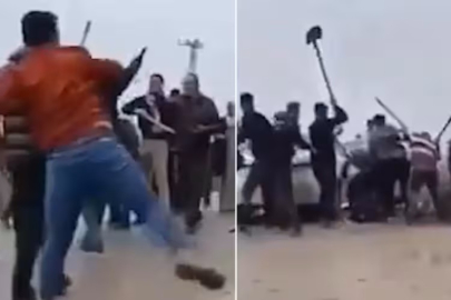 Meydan savaşı gibi! Taş, sopa ve küreklerle saldırdılar