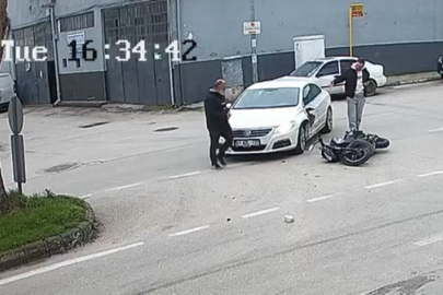 Bursa'da motosikletli ölümden döndü! Saniye saniye kamerada