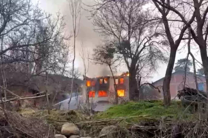 Bolu'da iki katlı ev alevlere teslim oldu