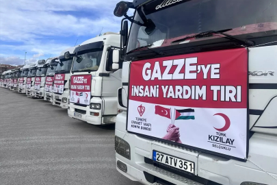 Konya'dan Gazze'ye 15 insani yardım tırı gönderildi