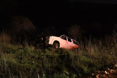 Bursa İnegöl'de kontrolden çıkan kamyonet şarampole uçtu! Sürücü ucuz atlattı...