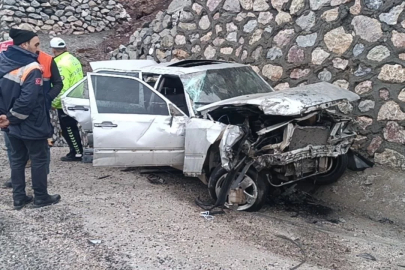 Elazığ'da bariyer ve istinat duvarına çarpan otomobilin sürücüsü öldü