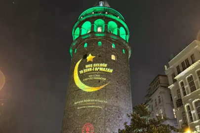 Galata Kulesi'nde ramazan ayına özel görseller yansıtıldı