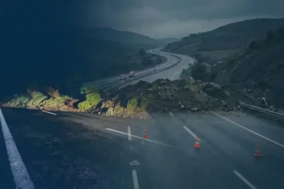 Toprak kayması İstanbul - İzmir otoyolunu kapattı, ulaşım durdu!