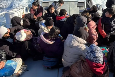 Milas'ta mahsur kalan 44 kaçak göçmen kurtarıldı