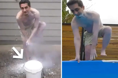 Ünlü YouTuber, girdiği havuzdan kupkuru çıktı