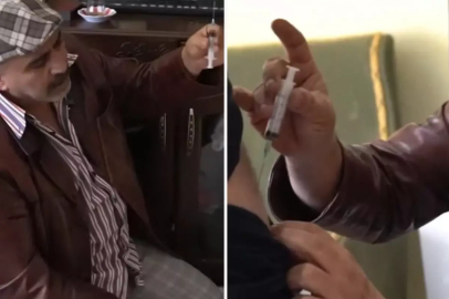 Çay dolu enjektörü, vücuda batırdı