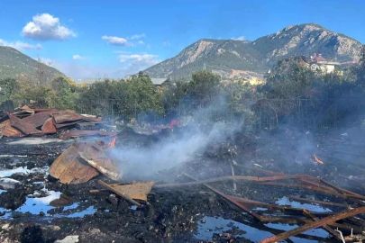 Alanya'da depo yakınındaki yangın korkuttu