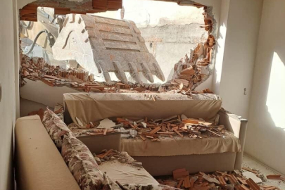 Bursa'da inşaat çalışması yan binaya zarar verdi