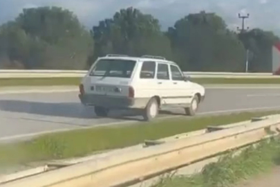 Bursa'da ters şeritten ilerleyen araç tehlike saçtı