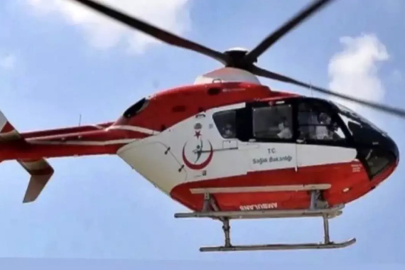 Çankırı'da ambulans helikopter inme geçiren hasta için havalandı