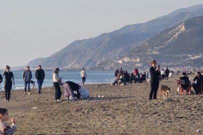Hatay sahillerinde hafta sonu yoğunluğu