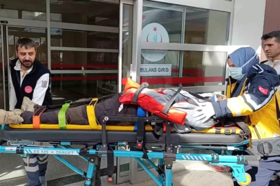 Otomobil reklam direğine çarptı