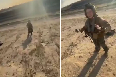 Düşen savaş uçağından kurtulan ABD askerinin yanına koştu, teşekkür etti