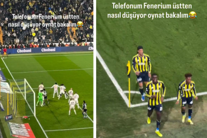 90+5'te gelen golle telefonunu tribünden alt kata düşürdü! Sonrasında olanlar daha da ilginç
