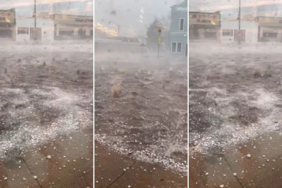 ABD'de dev dolu fırtınası, rekor büyüklükte dolu yağdı