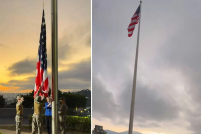 Venezuela'da ABD bayrağı 7 yıl aradan sonra yeniden büyükelçilik gönderine çekildi