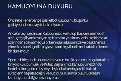 Büyükçekmece'den Fenerbahçe Beko maçındaki olaylarla ilgili açıklama