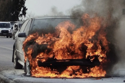Antalya'da bir hafta önce satın aldığı araç alevlere teslim oldu
