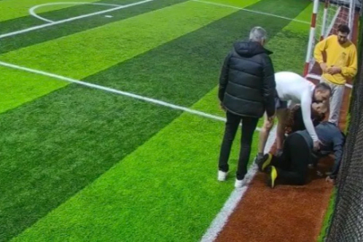 Halı saha maçında kalbine yenik düştü!