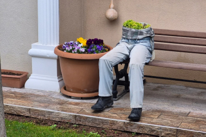 İlginç bahçe dekorasyonu hem ilginç, hem de ürkütücü